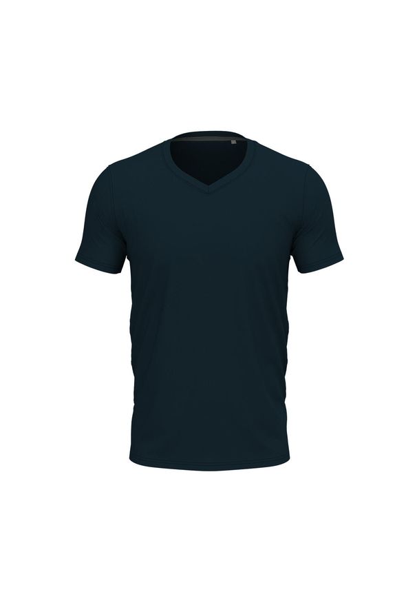 Stedman - Męska Koszulka Z Dekoltem W Szpic. Kolor: niebieski. Sport: turystyka piesza