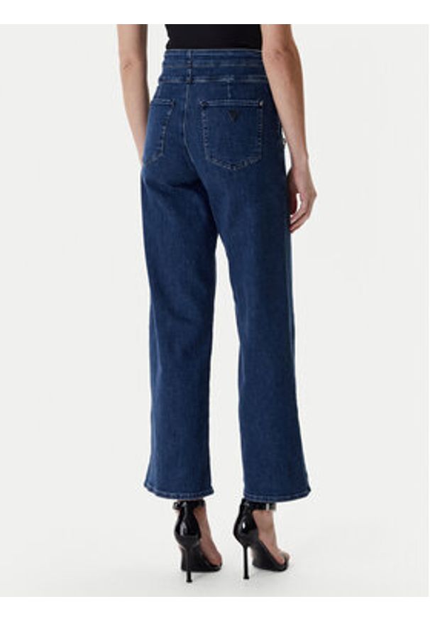Guess Jeansy W6RA3R D0910 Granatowy Wide Leg. Kolor: niebieski