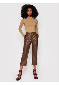 Liviana Conti Sweter F1WF11 Brązowy Slim Fit. Kolor: brązowy. Materiał: wiskoza #3