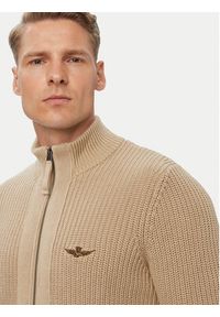 Aeronautica Militare Kardigan 262MA1664UL00409 Beżowy Regular Fit. Kolor: beżowy. Materiał: bawełna #4