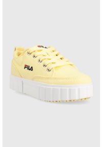 Fila tenisówki dziecięce kolor żółty. Nosek buta: okrągły. Zapięcie: sznurówki. Kolor: żółty. Materiał: guma #3
