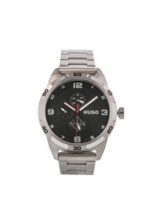 Hugo Zegarek Grip 1530276 Srebrny. Kolor: srebrny