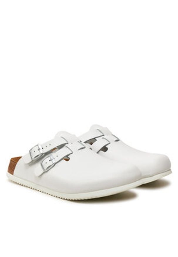 Birkenstock Klapki Kay Sl Sfb Le 1018228 Biały. Kolor: biały. Materiał: skóra