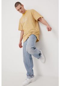 Karl Kani t-shirt bawełniany kolor żółty z nadrukiem. Kolor: żółty. Materiał: bawełna. Wzór: nadruk