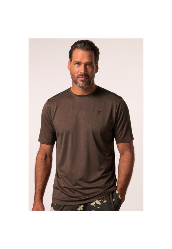 JAY-PI - Męska Koszulka funkcyjna fitness rękaw 1/2 szybkoschnący do roz. 7 XL. Kolekcja: plus size. Kolor: wielokolorowy, pomarańczowy, brązowy. Materiał: elastan, poliester, materiał. Sport: fitness