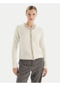 KAOS Kardigan RI1KT018 Écru Regular Fit. Materiał: wełna #1