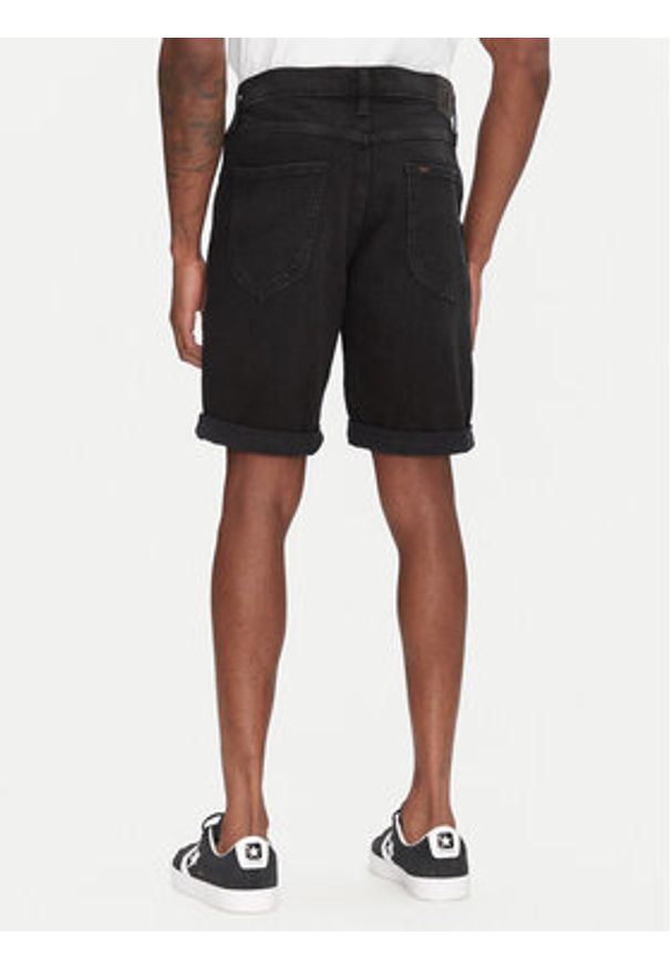 Lee Szorty jeansowe 5 Pocket 112363930 Czarny Regular Fit. Kolor: czarny. Materiał: bawełna
