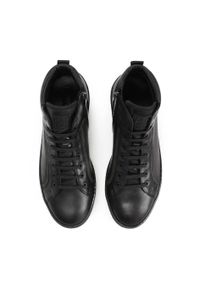Kazar - Czarne sneakersy męskie. Kolor: czarny. Materiał: skóra. Szerokość cholewki: normalna #4