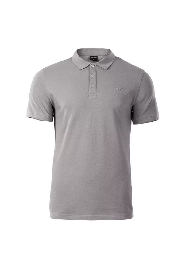 Hi-tec - Koszulka polo męska Hi-Tec Romso - szara, Rozmiar XXXL. Typ kołnierza: polo. Kolor: szary. Materiał: bawełna, materiał, skóra
