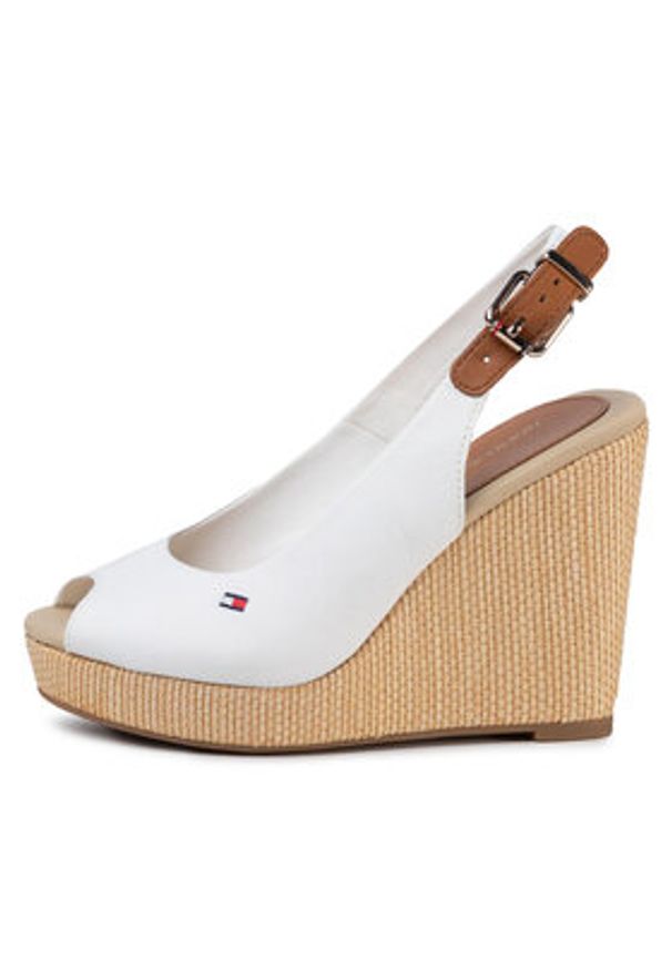 TOMMY HILFIGER - Tommy Hilfiger Espadryle Iconic Elena Sling Back Wedge FW0FW04789 Écru. Materiał: materiał