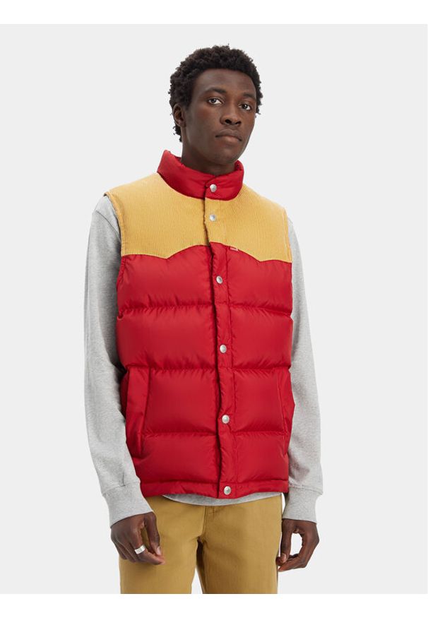 Levi's® Bezrękawnik Western Super Puffer A5634-0003 Czerwony Regular Fit. Kolor: czerwony. Materiał: syntetyk. Długość rękawa: bez rękawów