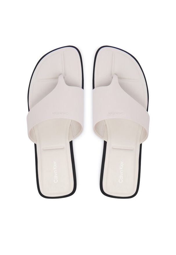Calvin Klein Japonki HW0HW02866 Biały. Kolor: biały. Materiał: skóra