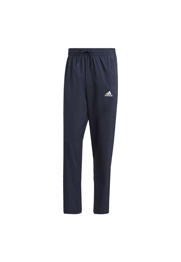Adidas - Spodnie AEROREADY Essentials Stanford Open Hem Embroidered Small Logo. Kolor: niebieski. Materiał: materiał. Sport: fitness
