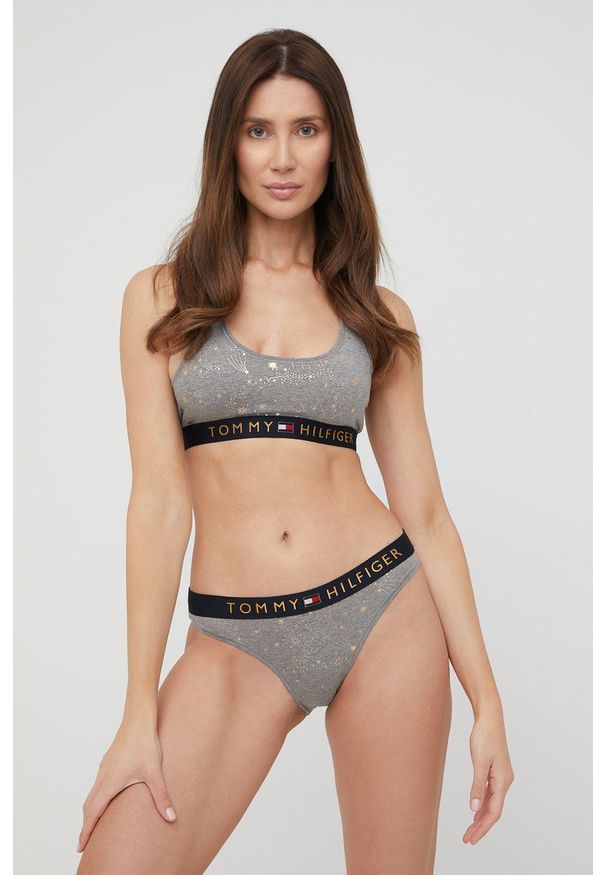 TOMMY HILFIGER - Tommy Hilfiger figi kolor szary. Kolor: szary. Materiał: dzianina, bawełna