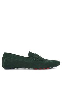 TOMMY HILFIGER - Tommy Hilfiger Mokasyny Th Classic Suede Driver FM0FM05000 Zielony. Kolor: zielony