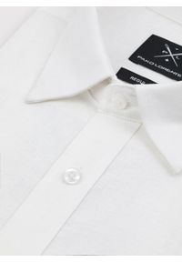 Pako Lorente - PAKO LORENTE – Biała koszula z lnu i bawełny. Kolor: czarny, niebieski, biały. Materiał: bawełna, len. Długość rękawa: długi rękaw. Długość: długie. Sezon: wiosna, lato #6