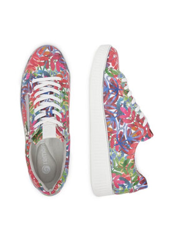 Remonte Sneakersy D2E02-90 Czerwony. Kolor: czerwony. Materiał: skóra