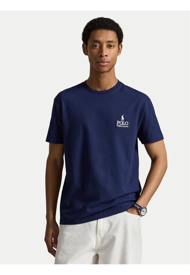 Polo Ralph Lauren T-Shirt 710981136009 Granatowy Regular Fit. Typ kołnierza: polo. Kolor: niebieski. Materiał: bawełna