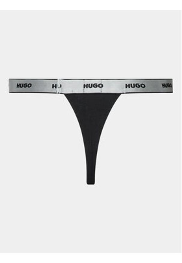 Hugo Komplet 3 par stringów 50502802 Czarny. Kolor: czarny. Materiał: bawełna