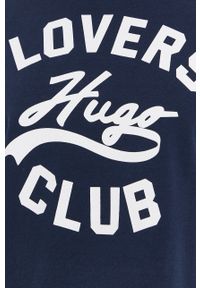 Hugo - HUGO bluza 50466149 kolor granatowy. Kolor: niebieski. Materiał: bawełna. Wzór: nadruk #5