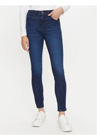 Wrangler Jeansy 112358235 Granatowy Skinny Fit. Kolor: niebieski