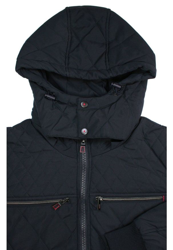Pako Jeans - Kurtka Granatowa Pikowana Jesienno Zimowa z Kapturem, Delikatnie Ocieplana, Męska -PAKO JEANS. Typ kołnierza: kaptur. Kolor: niebieski. Materiał: tkanina, poliester. Sezon: zima, jesień