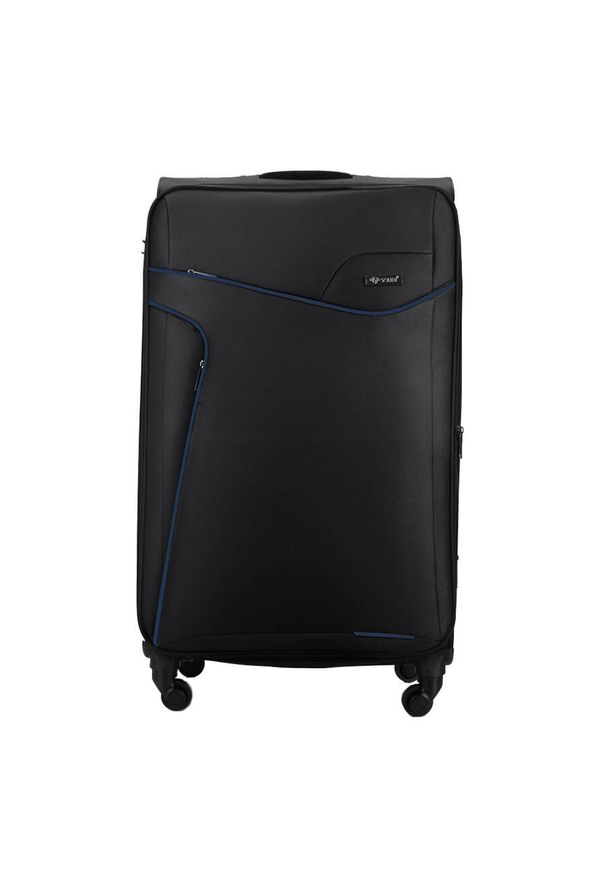 Duża walizka miękka L Solier STL1651 czarno-niebieska. Kolor: niebieski, brązowy, wielokolorowy. Materiał: materiał