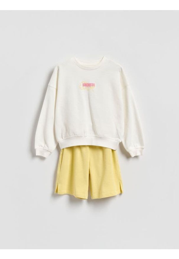 Reserved - Dresowy komplet z bawełny - złamana biel. Materiał: bawełna, dresówka