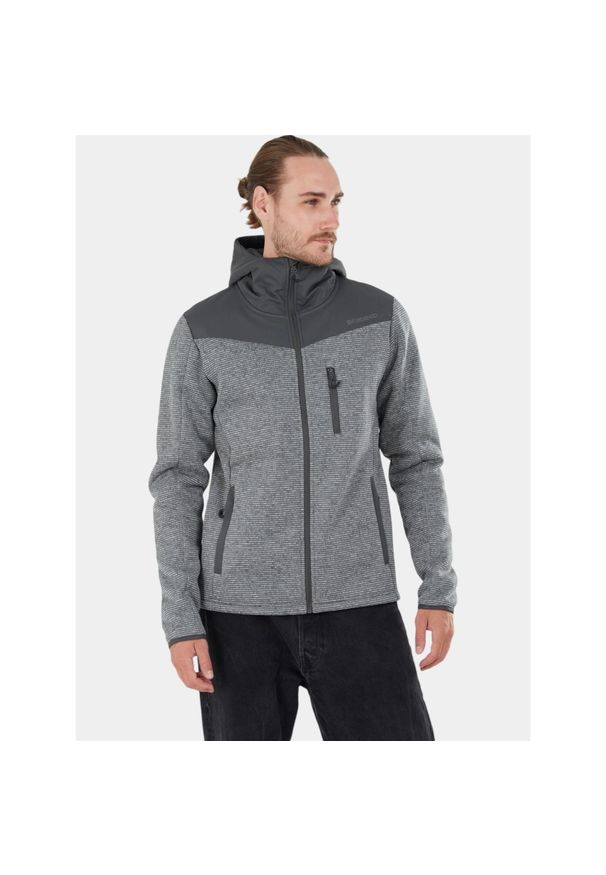 FUNDANGO - Bluza Polarowa Męska Fundango Ashford. Kolor: szary. Materiał: polar. Sport: turystyka piesza