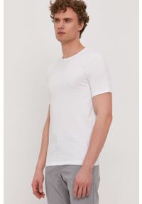BOSS - Boss T-shirt (2-pack) męski kolor biały gładki. Okazja: na co dzień. Kolor: biały. Materiał: dzianina. Wzór: gładki. Styl: casual