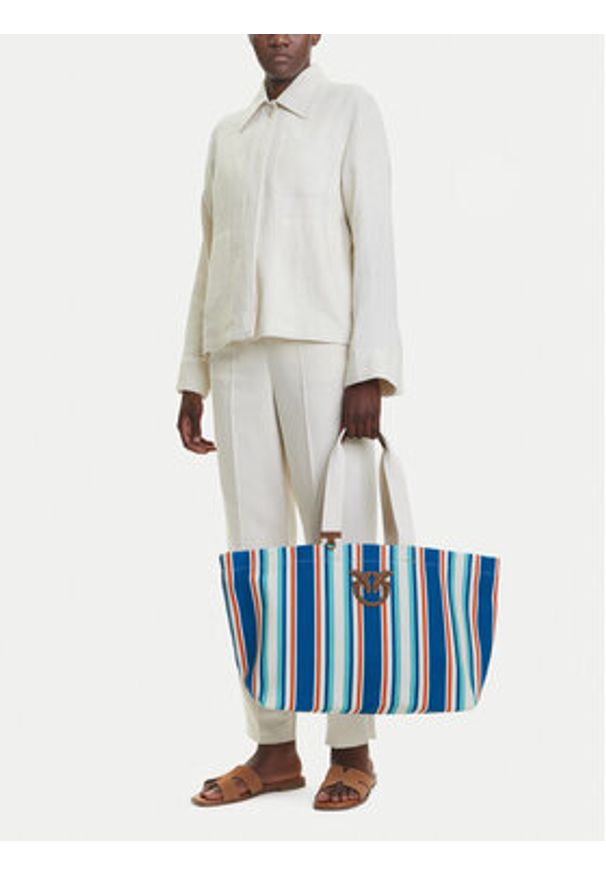 Pinko - PINKO Torebka Shopping Bag Extra PE 25 PLTT 104754 A2G5 Niebieski. Kolor: niebieski