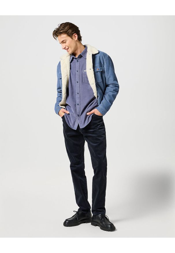 Wrangler - WRANGLER MĘSKA KOSZULA 1 PKT CORDUROY SHIRT Grisaille 112357218 W5L0008823