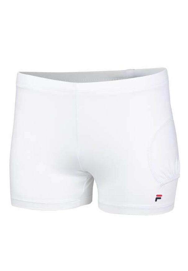 Spodnie treningowe damskie Fila FBL172003001. Kolor: biały, wielokolorowy. Materiał: dresówka. Długość: krótkie