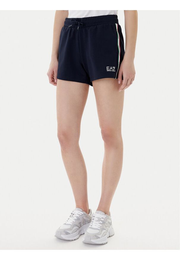EA7 Emporio Armani Szorty sportowe 7W001224 AF12660 UB102 Granatowy Regular Fit. Kolor: niebieski. Materiał: bawełna