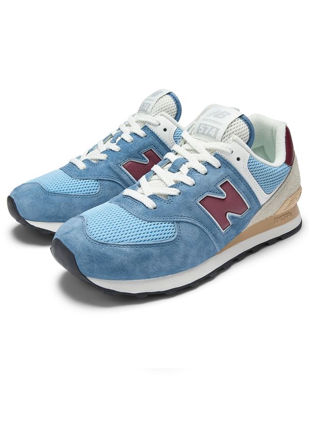 Buty unisex New Balance U574SPR – niebieskie. Kolor: niebieski. Materiał: zamsz, guma, materiał, syntetyk. Szerokość cholewki: normalna. Model: New Balance 574