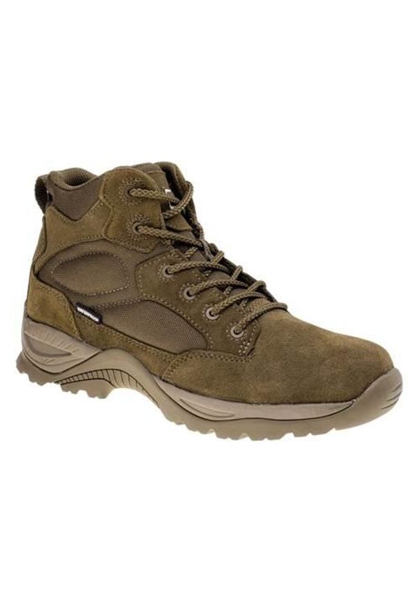 Buty do chodzenia męskie Magnum Prodan Mid. Wysokość cholewki: za kostkę. Zapięcie: sznurówki. Kolor: zielony. Materiał: guma, zamsz, tkanina. Szerokość cholewki: normalna. Sport: turystyka piesza