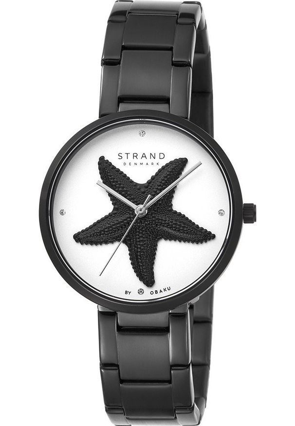 Zegarek Strand Zegarek damski Strand S700LHBISB-DSF CYRKONIE czarny. Kolor: czarny