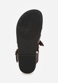 Born2be - Ciemnobrązowe Sandały w Stylu Boho Vices Zdobione Frędzlami i Koralikami Saphareisis. Okazja: na co dzień, na spacer. Zapięcie: klamry. Kolor: brązowy. Wzór: aplikacja. Sezon: lato. Styl: boho #8