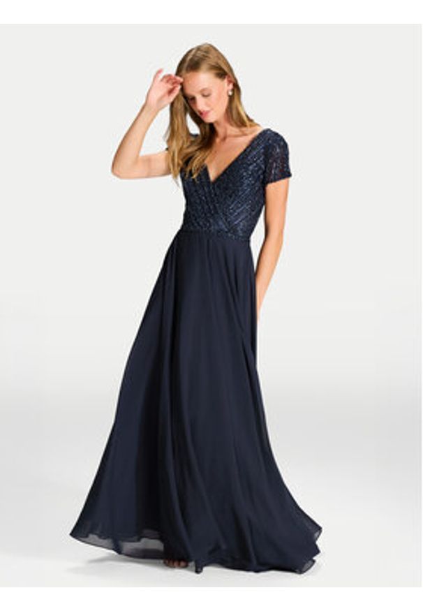 Hey Kyla Sukienka wieczorowa 5AJ002HK Granatowy Regular Fit. Kolor: niebieski. Materiał: syntetyk. Styl: wizytowy