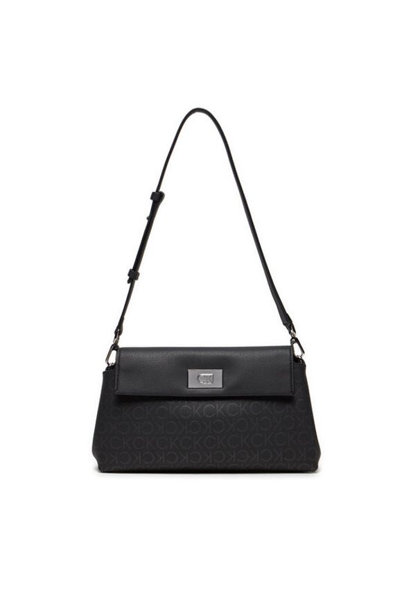 Calvin Klein Torebka Ck Push Shoulder Bag_Epi Mn K60K612143 Czarny. Kolor: czarny. Materiał: skórzane
