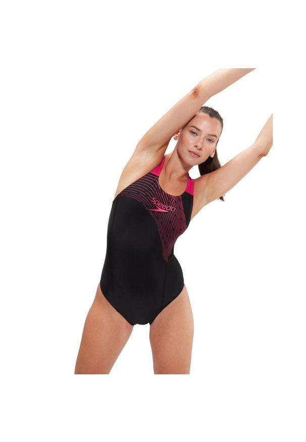 Stroje Kąpielowe Speedo Damskie Medley Logo 1 Szt Damskie. Kolor: wielokolorowy, różowy, czarny. Materiał: nylon, elastan