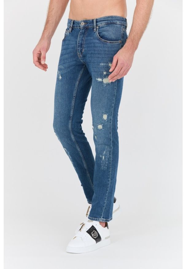 Just Cavalli - JUST CAVALLI Niebieskie jeansy Slim. Kolor: niebieski