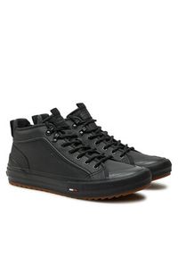 TOMMY HILFIGER - Tommy Hilfiger Sneakersy Th Hi Vulc Cleat Lth FM0FM05313 Czarny. Kolor: czarny. Materiał: skóra