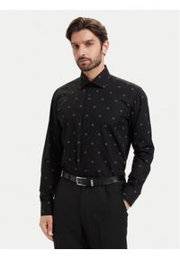 Karl Lagerfeld - KARL LAGERFELD Koszula 605000 563622 Czarny Regular Fit. Typ kołnierza: dekolt w karo. Kolor: czarny. Materiał: bawełna #1