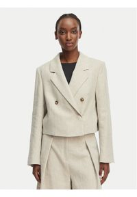 BOSS Marynarka Jojeka1 50560970 Beżowy jasny Oversize. Kolor: beżowy. Materiał: len #1