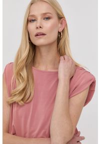 MAX&Co. sukienka kolor różowy mini rozkloszowana. Kolor: różowy. Materiał: dzianina. Typ sukienki: rozkloszowane. Długość: mini #3