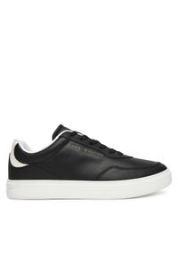 TOMMY HILFIGER - Tommy Hilfiger Sneakersy Casual Cupsole FW0FW08689 Czarny. Okazja: na co dzień. Kolor: czarny. Materiał: skóra