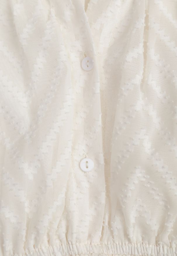 Renee - Jasnobeżowa Sukienka Mini w Skośne Paski o Rozkloszowanym Fasonie z Gumką w Talii Tennari. Kolor: beżowy. Materiał: materiał. Wzór: paski. Długość: mini