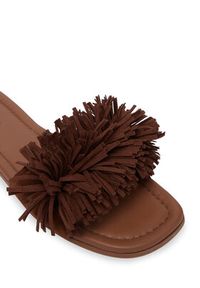 Inuikii Klapki Fringes Flower 1014.003.0031.150 Brązowy. Kolor: brązowy. Materiał: skóra, zamsz #4