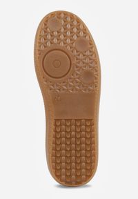 Renee - Beżowo-Białe Sneakersy w Stylu Tenisówek z Paskami Danareth. Okazja: na co dzień. Zapięcie: pasek. Kolor: beżowy #4